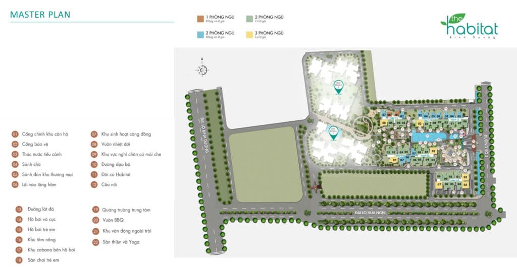 Mặt bằng tiện ích The Habitat