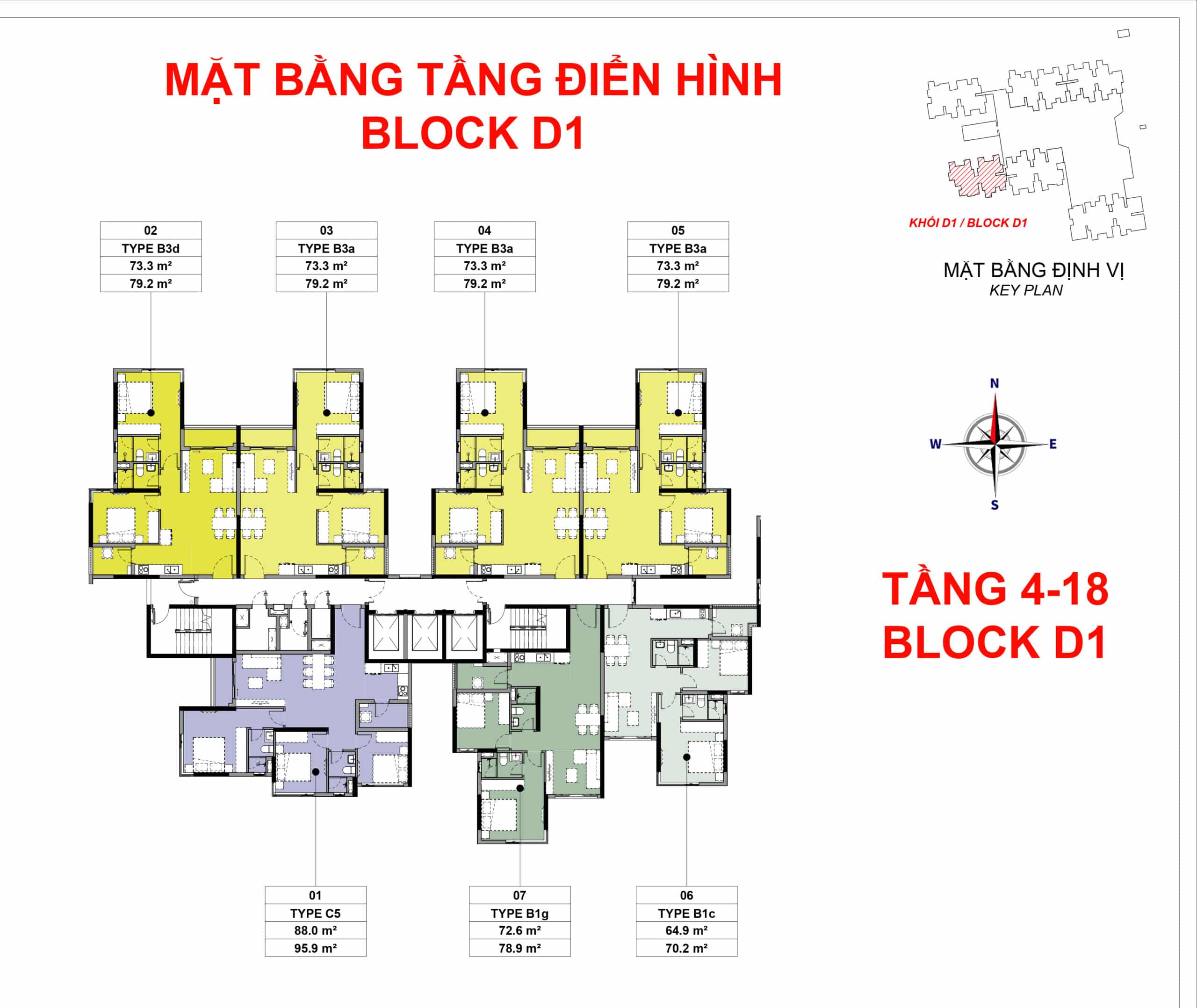 Mặt bằng tầng điển hình (4-18) Block D1 The Habitat