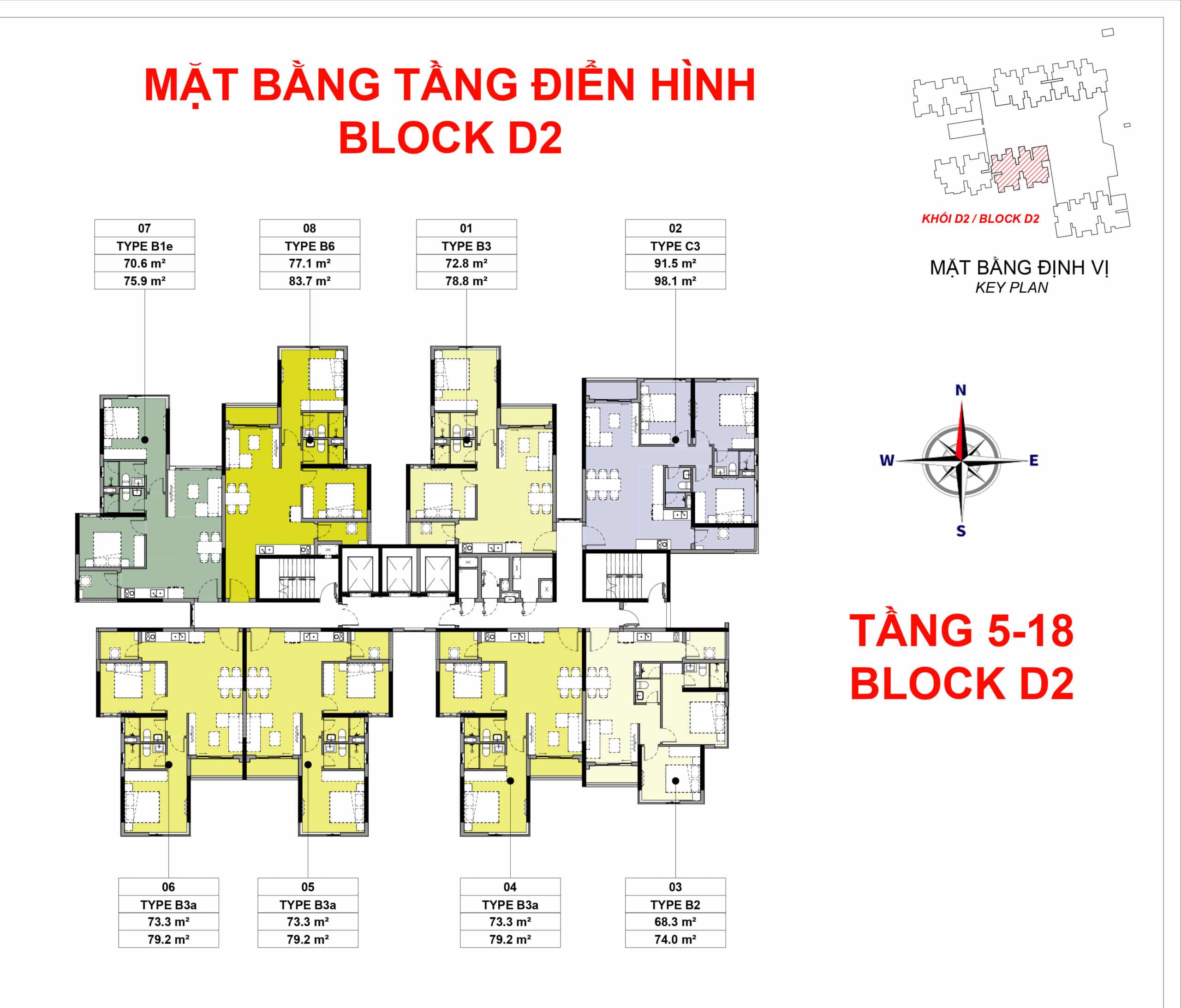 Mặt bằng tầng điển hình 5-18 Block D2 The Habitat