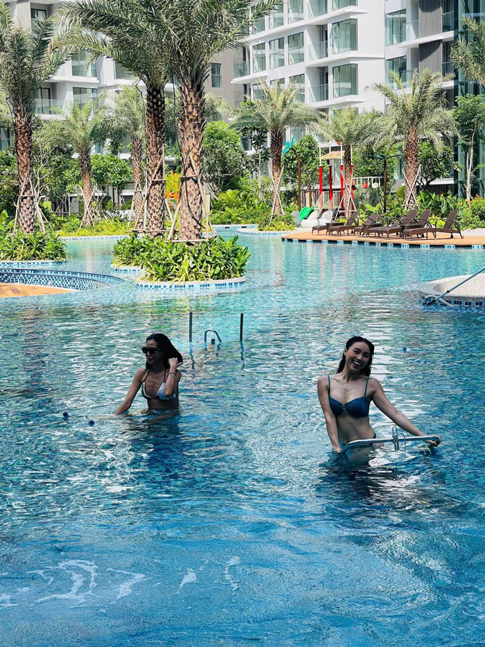 Hình ảnh thực tế cư dân sử dụng tiện ích tại Diamond Centery