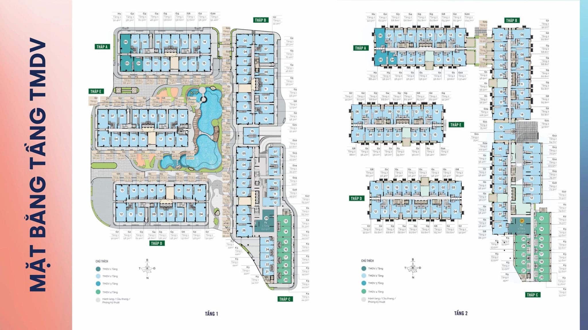 Mặt bằng điển hình tầng 1- 2 dự án MT Eastmark City Thủ Đức