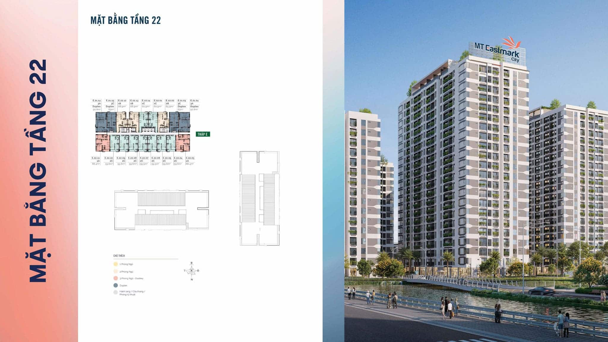 Mặt bằng điển hình tầng 22 dự áni MT Eastmark City Thủ Đức