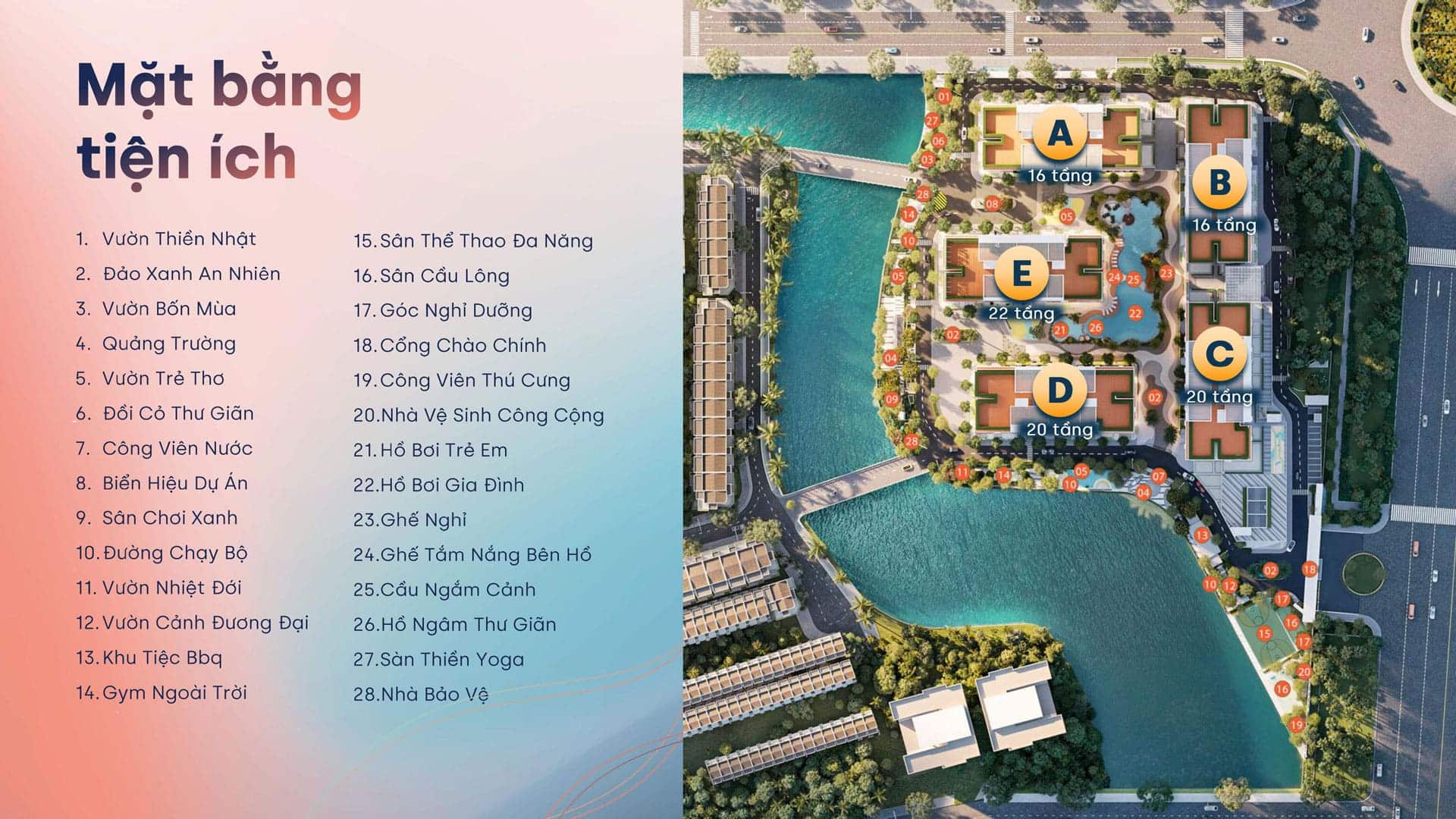 Mặt bằng tiện ích căn hộ MT EastMark City do Điền Phúc Thành làm chủ đầu tư