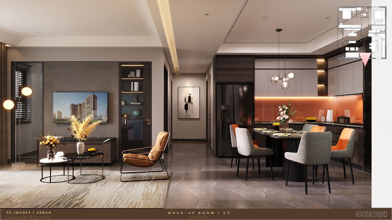 Thiết kế nhà mẫu 2 phòng ngủ góc The Aspira (5) Thiết kế nhà mẫu 2 phòng ngủ góc The Aspira (5)