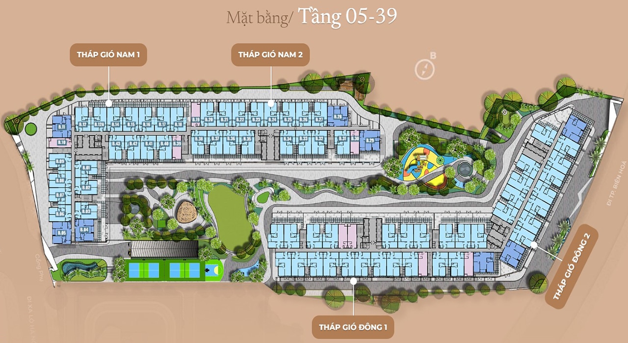 Mặt bằng tầng điển hình căn hộ chung cư The Gió Riverside Bình Dương Mặt bằng dự án căn hộ chung cư The Gió Riverside Bình Dương chủ đầu tư An Gia