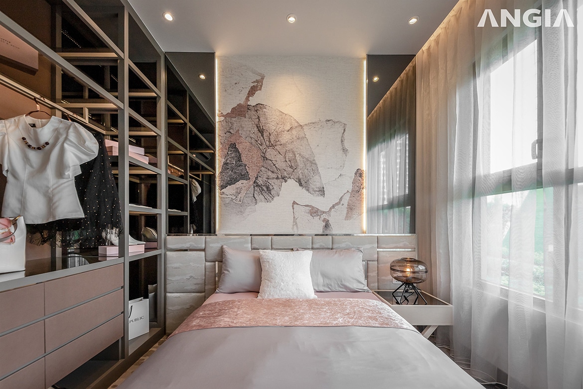 Thiết kế không gian phòng ngủ nhà mẫu căn hộ chung cư 59m2 (2PN - 2WC) dư án West Gate Bình Chánh chủ đầu tư An Gia Nhà mẫu dự án căn hộ chung cư West Gate Bình Chánh chủ đầu tư An Gia