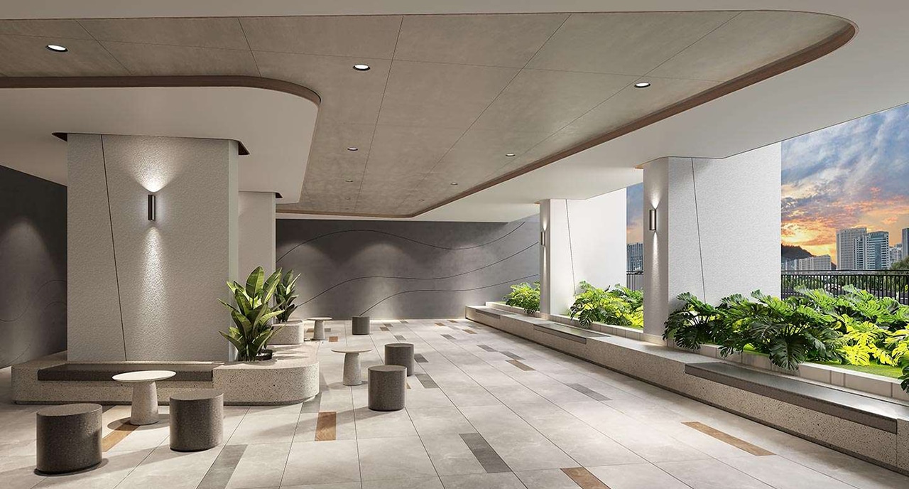 Không gian thư giãn tại tầng trệ The Gió Riverside Tiện ích dự án căn hộ chung cư The Gió Riverside Bình Dương chủ đầu tư An Gia