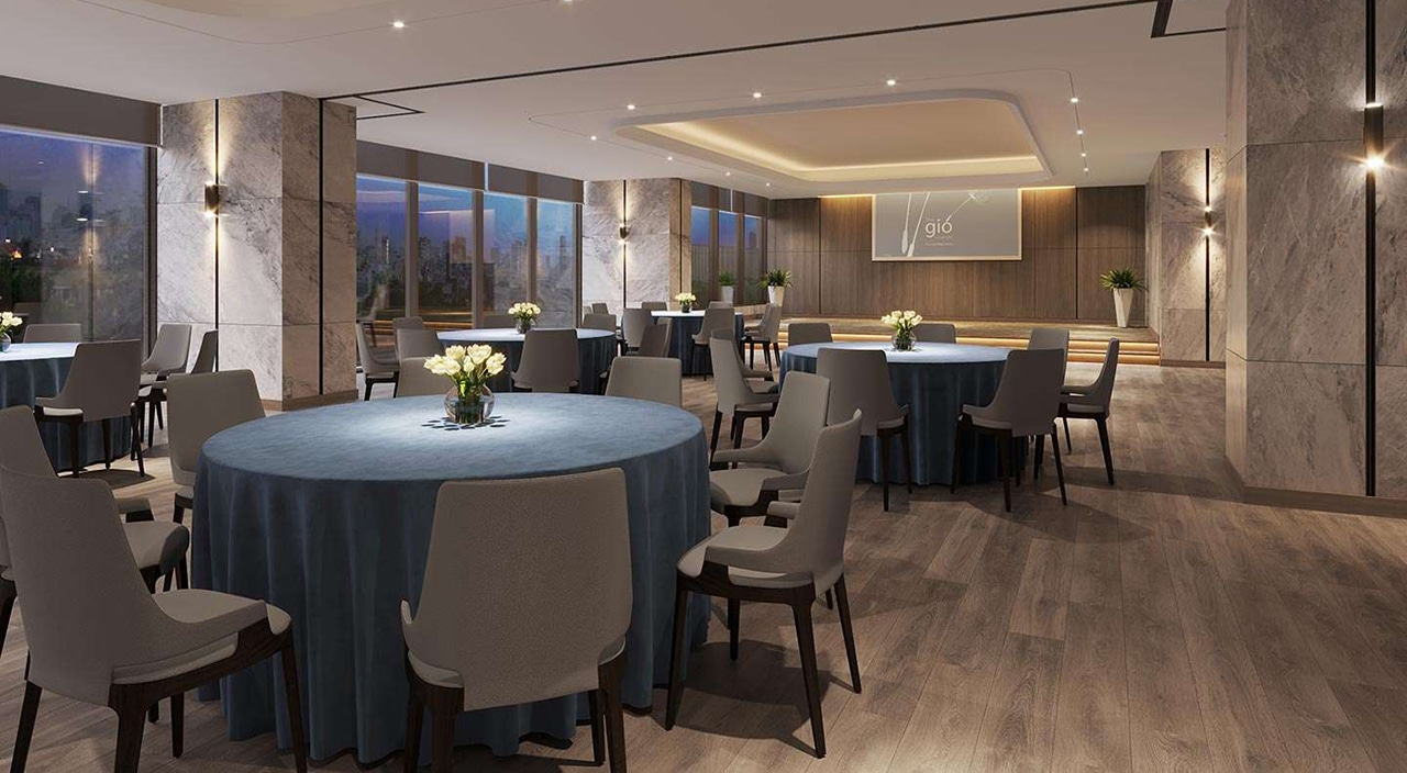 Tiện ích phòng tổ chức tiệc tại tầng 3 The Gió Riverside Tiện ích dự án căn hộ chung cư The Gió Riverside Bình Dương chủ đầu tư An Gia