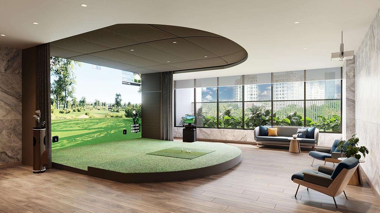 Tiện ích phòng golf giả lập tại tầng 3 The Gió Riverside Tiện ích dự án căn hộ chung cư The Gió Riverside Bình Dương chủ đầu tư An Gia