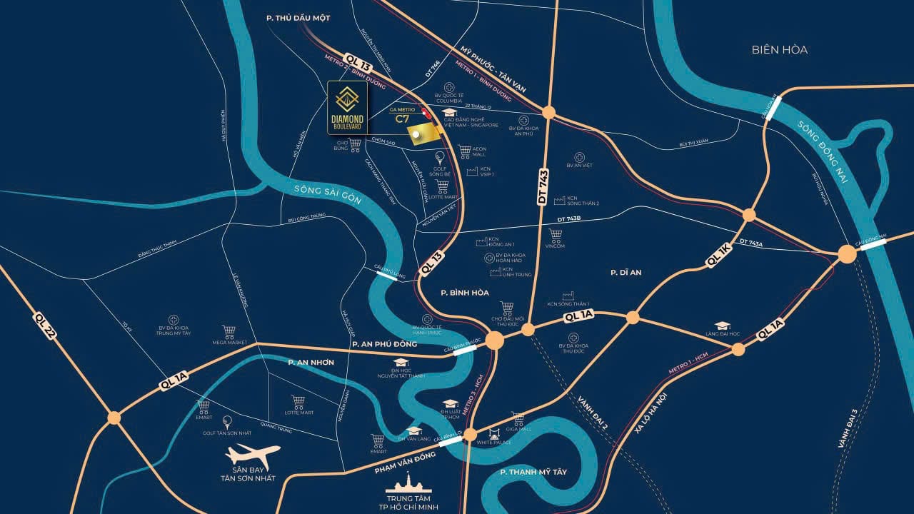 Vị trí căn hộ Diamond Boulevard Thuận Giao Vị trí căn hộ Diamond Boulevard Thuận Giao